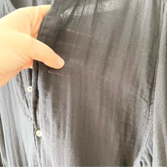 Michael Stars Muslin Long Sleeve Shirt Dress Midi Women’s size XS Black - Picture 6 of 12